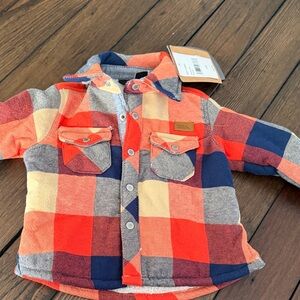 NWT plaid sherpa Plaid Button-Up Jacket for Kids size-12 months